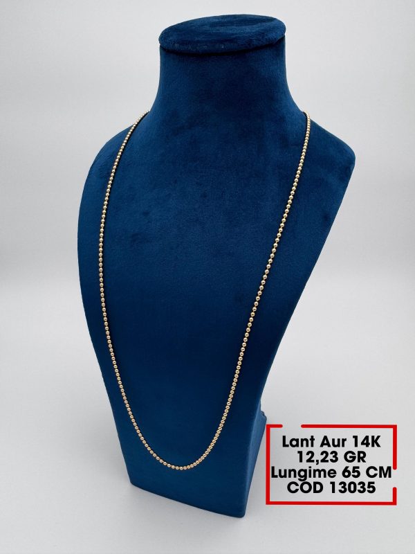 Lant Barbatesc Aur 14k 12.23gr. Lungime 65cm