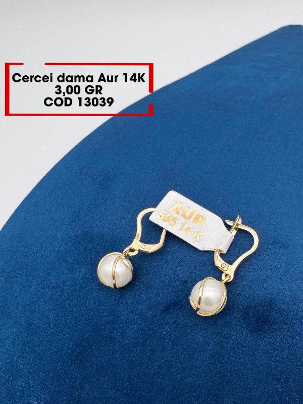 Cercei Dama Aur 14k 3.00Gr.